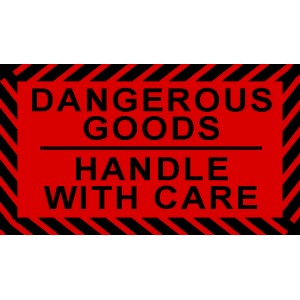 Dangerous Goods Labels 70mm x 40mm - RED   - 250 LABELS PER ROLL